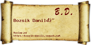 Bozsik Daniló névjegykártya